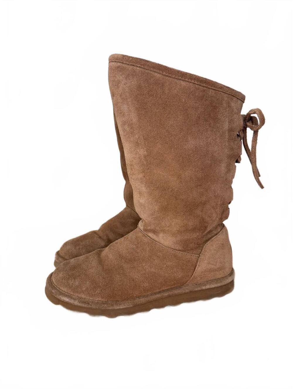 BEARPAW Phylly Tall Suede Boots Hickory Brown Women’s Size 9 Cozy Winter